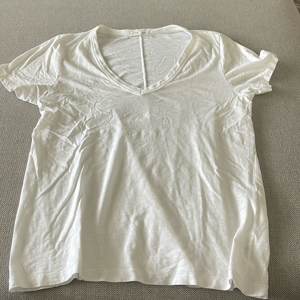 Rag & bone medium v neck white t